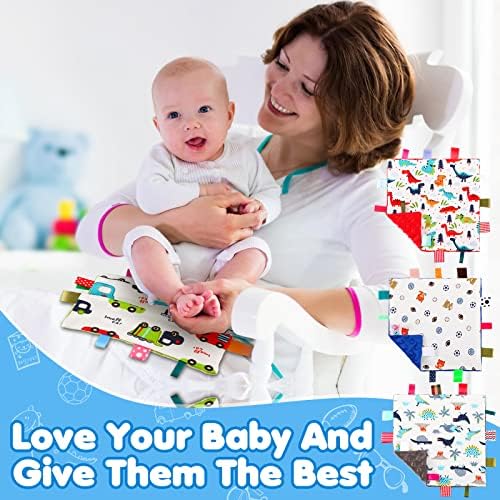4 peças tags de bebê cobertores de segurança cobertores de segurança para bebês cobertor de conforto de bebê