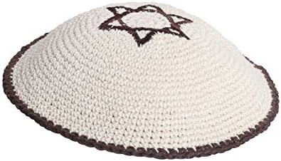 Erez Oved Kippik Star of David Jewish Kippahhat para homens e crianças com clipe lindamente tricotado