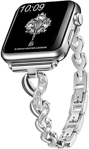 Banda de bling compatível com sangaimei para banda Apple Watch Band 42mm 44mm 45mm Mulheres strassmes