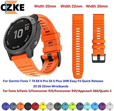 Murve Silicone Smart Watch Band para Garmin Fenix ​​7 7x 7s 6x 6 Pro 5x 5 mais 3HR FASE FIXA RELUMENTO RÁPIDO