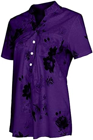 Tampas florais de tamanho grande para mulheres Camisas de botão de verão casual de verão 2023 Moda Bloups de