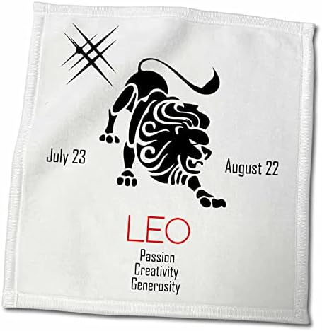 3drose alexis design - zodiac - símbolo do zodíaco Leo no fundo branco - toalhas