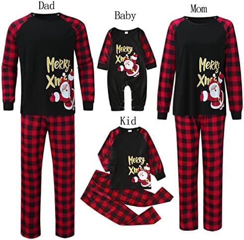 Pijamas em família, pijamas de Natal, pijamas decorativas conjuntos com vários padrões de pijamas da família