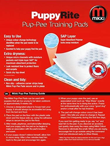 Mikki Dog e Puppy Pup-Pee Pachotes para treinamento de banheiros da Wee Wee House, Super Absorvent, 50
