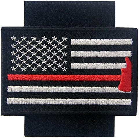 Planeta de balanço bandeira dos EUA com bombeiro machado bordado de moral tático gancho e loop patch