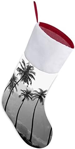 Palm Tree Pattern Christmas Holiday meias decorações de casa para lareira de árvores de Natal Meias penduradas