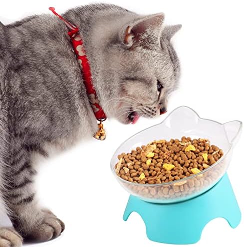 Milifun levantou tigelas de comida de gato com suporte, pratos de gato para comida ou água, tigela inclinada