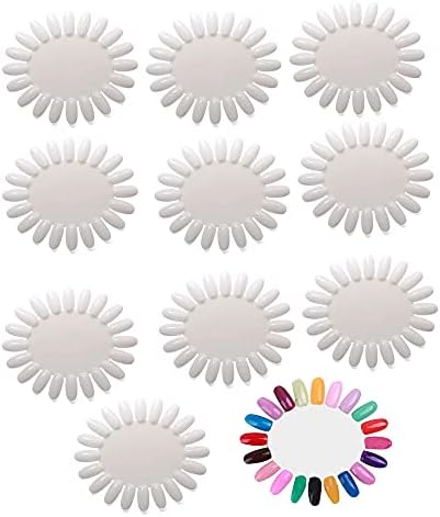Roda de flor de unhas falsas naturais para 10pcs 200 plástico colorido Modelo de placa de exibição de girassol