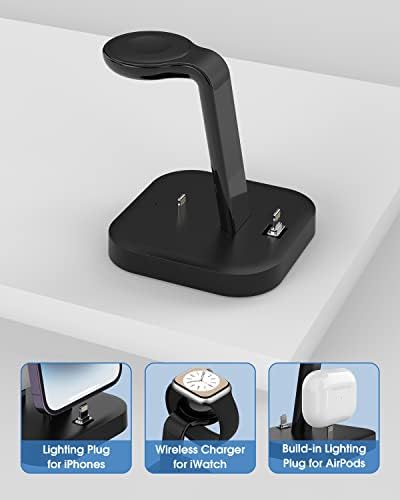 Charger Stand para vários dispositivos, carregador sem fio fanisic para Apple iwatch 8/se/7/6/5/4/3/2,