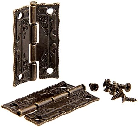 Armário de bronze antigo dobra acessórios de móveis portas de porta de gaveta caixa de jóias dobradiças para