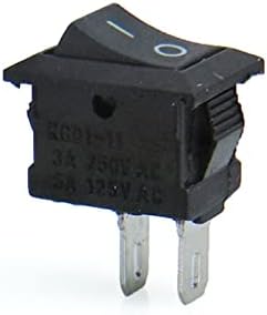 Larro Rocker Switch 5 / 10pcs lote de botão preto Mini Switch 6a 250V KCD1 2PIN