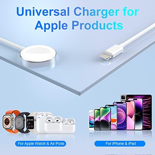 2-em 1 iPhone e Iwatch carregador magnético USB C Fast Cord, carregador de parede USB-C para Apple