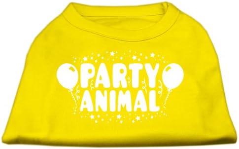 Mirage Pet Products Party Animal Screen Print Camisa Amarelo LG