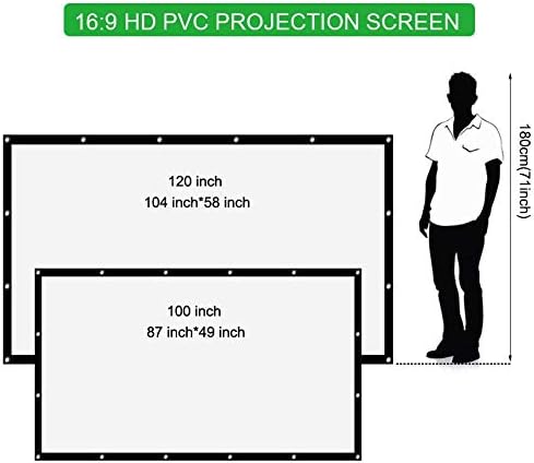 Tela do projetor dobrável YTYZC 100 120 polegadas 16: 9 Tela de projeção de tecido PVC para cinema em casa