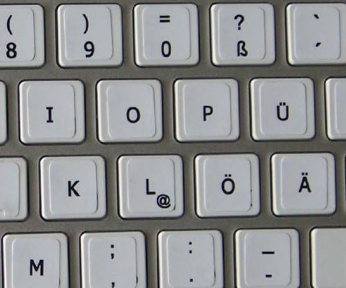 Mac Layout de etiquetas de teclado alemão no fundo branco