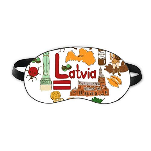 Letônia Love Heart Landscap National Flag Sleep Eye Shield Soft Night Blindfold Shade Cover
