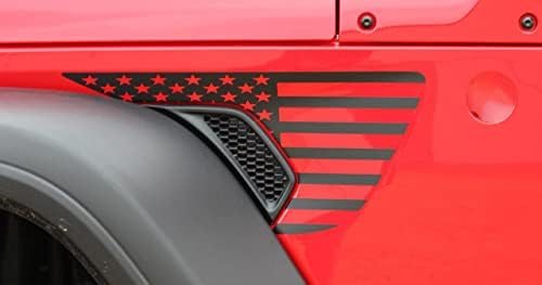 American Flag Side Fender Vinil Decalque compatível com Jeep Wrangler 2018-2023 JL JLU, Gladiator