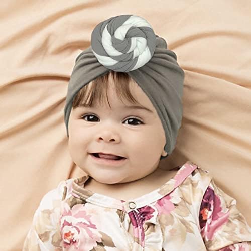 6 PCs Baby Turban Head envolve o chapéu de criança com chapéu recém-nascido para meninas de 0 a 36