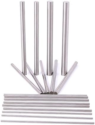 Swpeet 21pcs Kit de hastes redondas de metal e 18pcs de 3 mm de diâmetro de 100 mm de comprimento de aço inoxidável