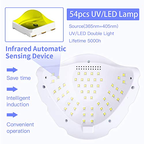 Secador de cores bevili, lâmpada rápida de unhas de gel UV LED de 168W, luz de unhas de polimento profissional,
