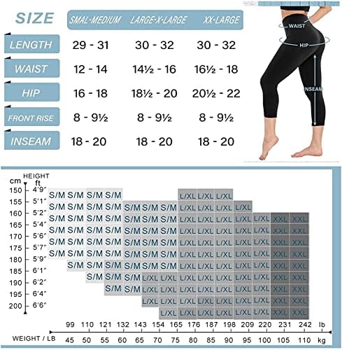 Campsnail 4 Pack Capri Leggings for Women - Capris de cintura alta Capris Tummy Control Yoga calça de exercícios