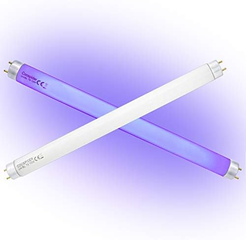 Coospider 2-pacote T8 F10 U/V BL 10W Bulbo de lâmpada de reposição CFL Tubo reto fluorescente 13 polegadas