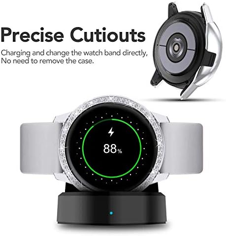 AQYQ Compatível com Samsung Galaxy Watch Active 2 44mm Caixa, capa protetora de pára -choque Girl Bling Crystal