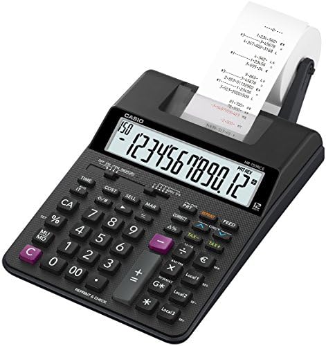 Casio HR-150RCE-WA-EC Printing Desktop Calculator, preto