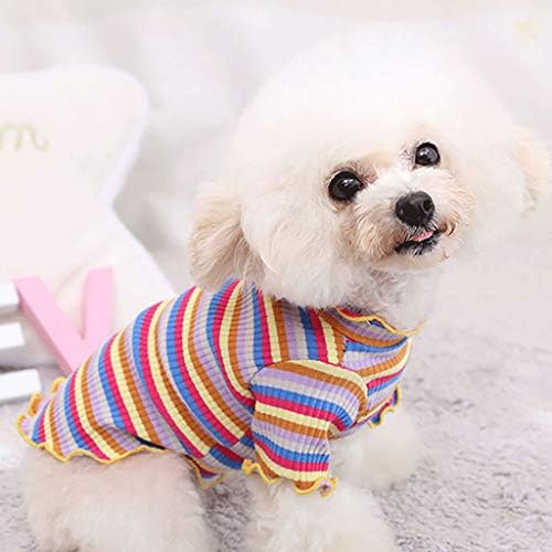 Roupas de cachorro para cachorros cães menina fofa de pijama de arco-íris de inverno, camisa de gato