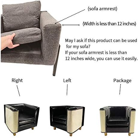 Mzhugz Couch Scratch Protector de gatos esquerda e direita-um conjunto de cinza claro