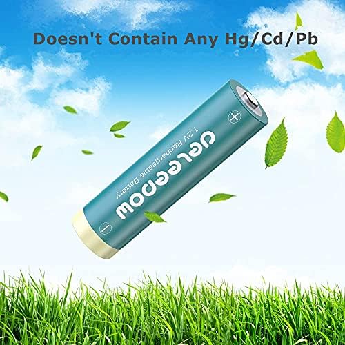 DeLeepow AA Baterias recarregáveis ​​NI-MH, 3300mAh durading, 1,2V 1200 ciclos recarregáveis ​​Baterias