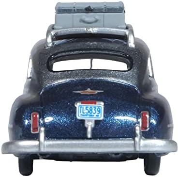 1946 DeSoto Suburban w/telhado e bagagem de borboleta azul metálico c/cinza de cristal 1/87 escala