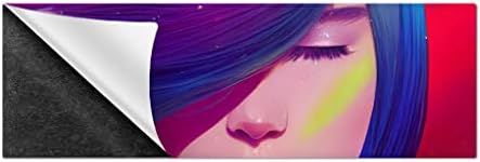 Rainbow Hair Girl Art Magnetic Bumper Adtenhor - Beautiful Art Bumper Adtener - Art Graphic Art