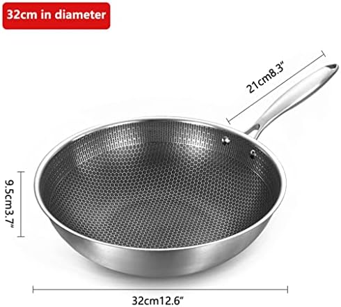 LDCHNH 32CMSTONINGINENSANTENS WOK PAN PAN não revestida Pan Pan Aço Forjamento para fogões elétricos, indução