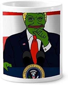America Presidente Sad Frog Great Imagem de dentes da escova de dentes caneca caneca de cerâmica