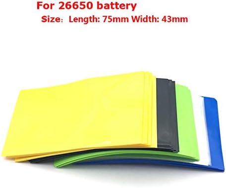 Xmeifei Partes 200pcs 7543mm PVC Shrink Film Fit 26650 Bateria de manga de bateria Tubo