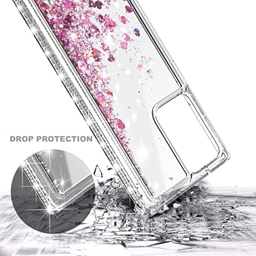 NGB Samsung Galaxy Note 20 Caso Ultra com protetor de tela, suporte para anel, garotas Mulheres Liquid Bling