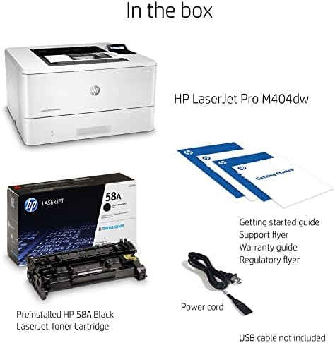 HP LaserJet Pro M404DW Impressora a laser monocromática sem fio com Ethernet - Exibição de LCD de 2