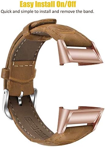 FitLink Bands Compatível Fitbit Charge 3 / Charge 3 SE para homens, Pesquisas clássicas de couro