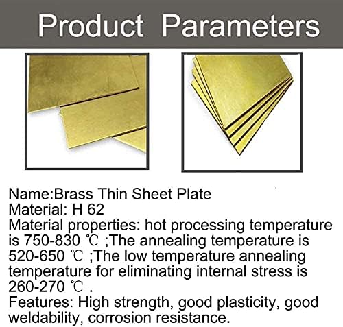 Placa Brass Placa de cobre Folha de lençóis de bronze Placa de papel alumínio H62 Folha de experimento