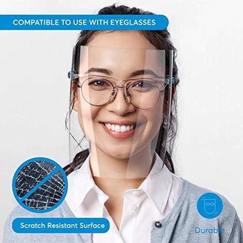 Vyzor Face Shield com óculos quadro 50pk - Segurança Escudo do rosto para Máscara Face Shield - Máscara de Escudo