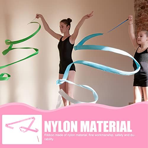 Inoomp 6pcs Wand Dança Fita de dança Colorido Danomers de Fita Colorido Treinamento de Ginástica Ribbon Sticks de