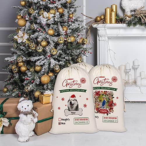 Bageyou Dog Personalizado Papai Noel Sacks fofo Labrador Santa Bag para presente de Natal de Natal com