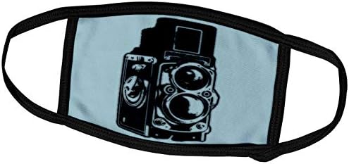 Imagem 3drose de uma câmera TLR TLR de lentes duplas vintage em Cyan - tampas de face