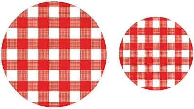 Oojami 100 contagem Red Gingham Red & White Placas de papel xadrez 50 ~ 9 Placas de papel de jantar 50