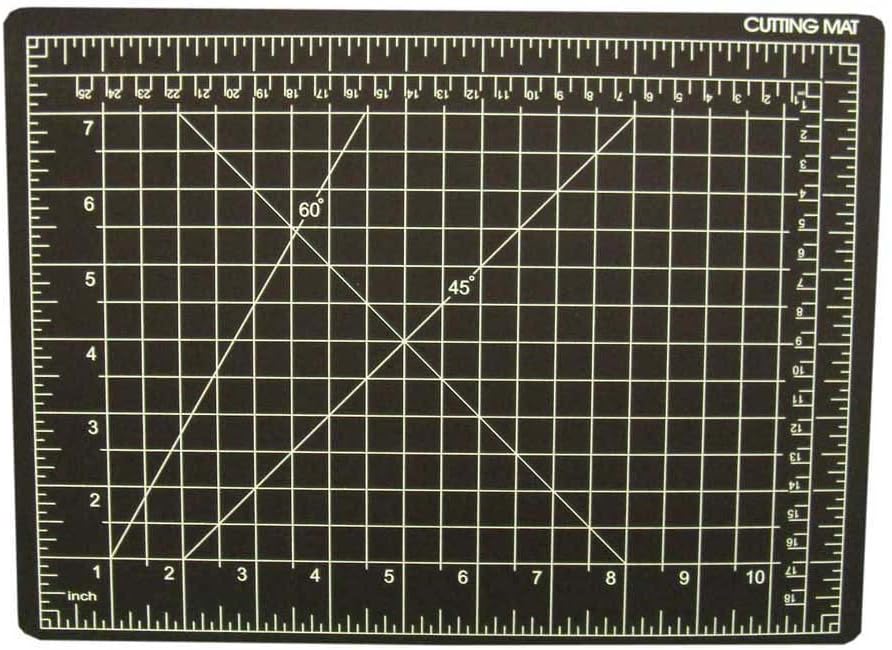 ToolUSA 5 x 9 Tapete de corte preto auto-cicatrizado com linhas de grade pré-marcadas para corte