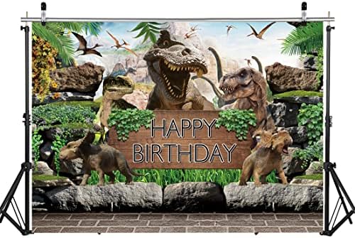 DHXXSCSC 7x5ft Dinosaur tema cenário de menino infantil festa de aniversário fotografia Antecedentes Jungle