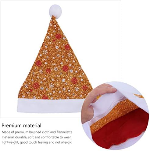 Kesyoo Papai Noel Clause Hat 2pcs Natal Papai Noel Hat de Floco de neve Print Christmas Festa Chapéus de