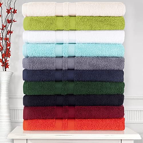 Conjunto de toalhas de algodão de 6 peças de 6 peças superiores, inclui 2 toalhas de banho, 2 toalhas de mão