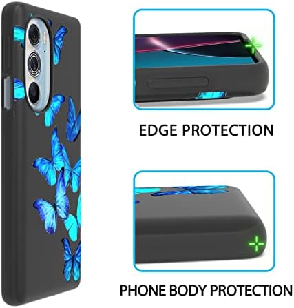 Caso FCCLSS para Motorola Edge Plus 2022, Moto Edge+ Case Slim Fit Soft TPU Crystal Black Caso Caso